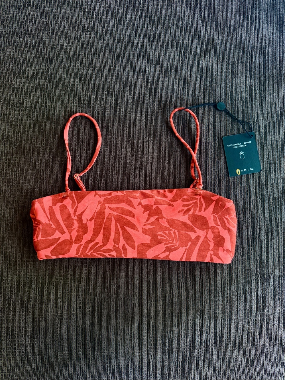 SKATIE XS Annie in Paloma - Coral-Print Bandeau Bikini Top with Straps